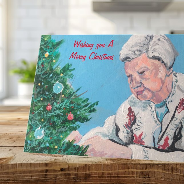 Weihnachtsgrüße von NANNY/GRAMMY handbemalt Karte (Folded Christmas Card)