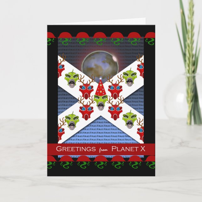 Weihnachtsgrüße von Planet X, Weihnachten Außerird (Vorderseite)