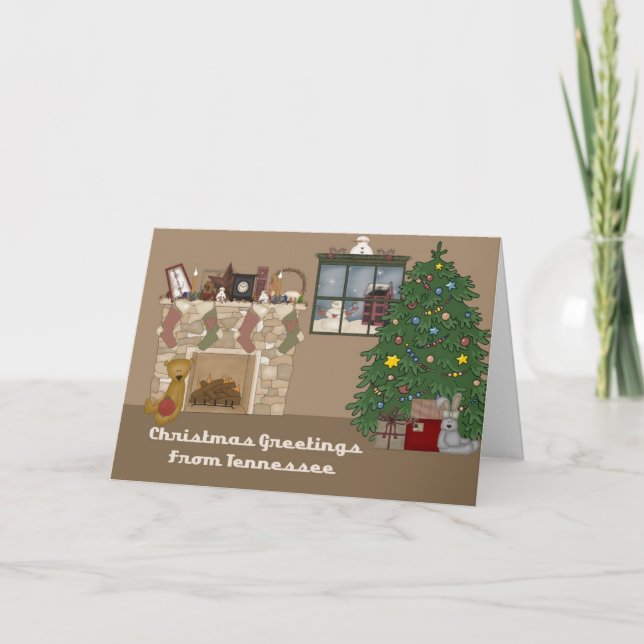 Weihnachtsgrüße von Tennessee Feiertagskarte (Vorderseite)