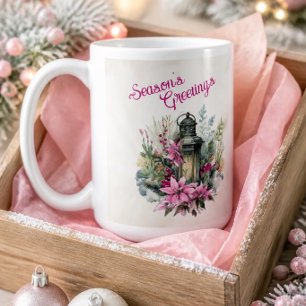 Weihnachtsgrüße Wasserfarben-Weihnachtslaterne Kaffeetasse