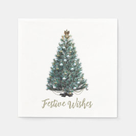 Weihnachtsgrüße. Weihnachtsbaum-Design Serviette