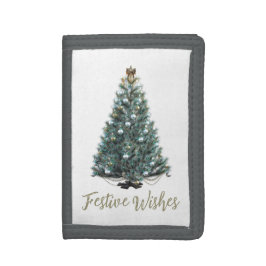 Weihnachtsgrüße. Weihnachtsbaum-Design Trifold Geldbörse
