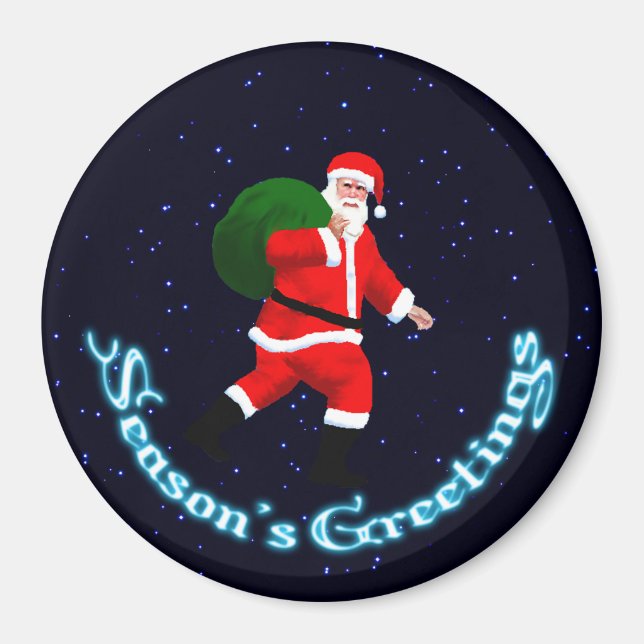 Weihnachtsgrüße - Weihnachtsmann Magnet (Vorne)