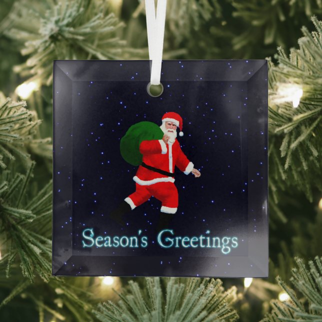 Weihnachtsgrüße - Weihnachtsmann Ornament Aus Glas (Insitu)