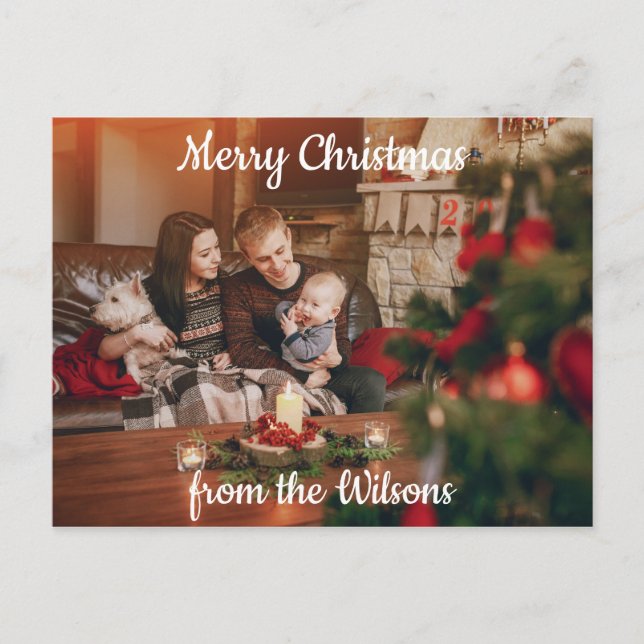 Weihnachtsgrüßen Feiertagspostkarte (Vorderseite)