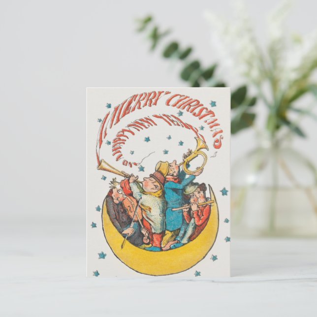 Weihnachtsgrüßen Feiertagspostkarte (Stehend Vorderseite)