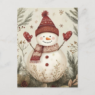 Weihnachtsgrüßen von Snowman Postkarte