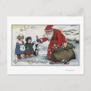 WeihnachtsgrüßeWeihnachten und Kinder Feiertagspostkarte