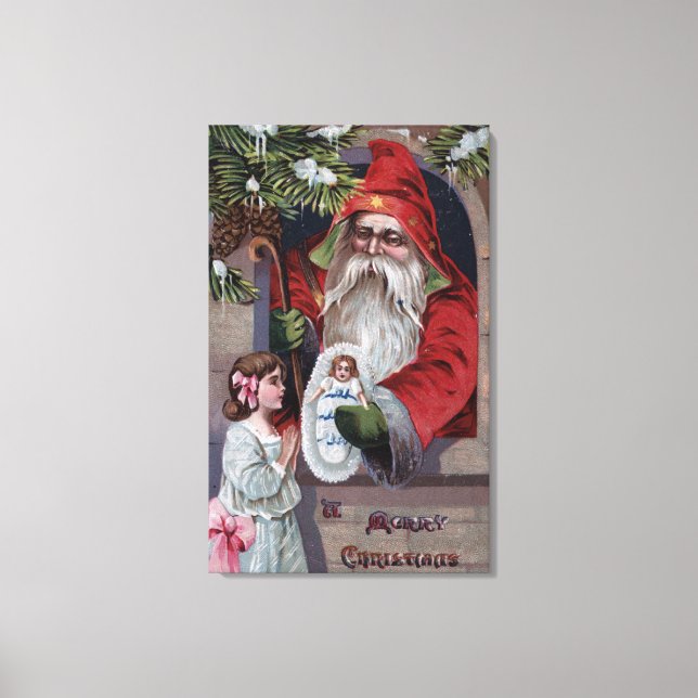 WeihnachtsgrüßeWeihnachtsgeburtPuppe Leinwanddruck (Vorderseite)
