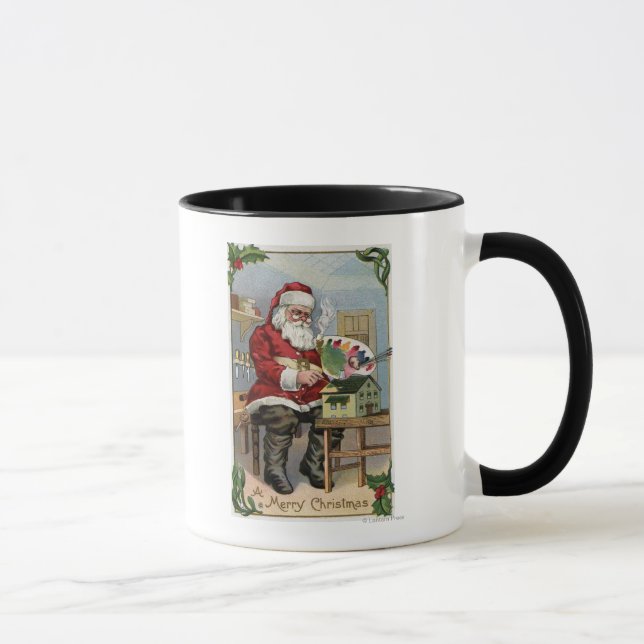 WeihnachtsgrüßeWeihnachtsmalerei Tasse (Rechts)
