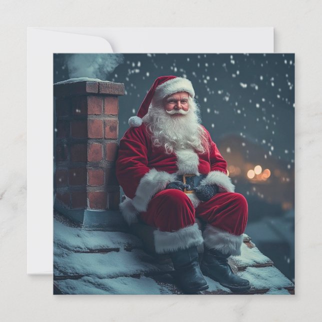 Weihnachtsgrußkarte des Weihnachtsmanns Feiertagskarte (Vorderseite)
