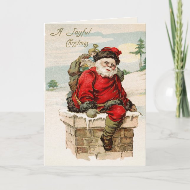Weihnachtsgrußkarte des Weihnachtsmanns Feiertagskarte (Vorderseite)