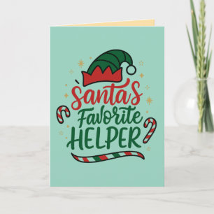 Weihnachtsgrußkarte Festlicher Santa Helfer Karte