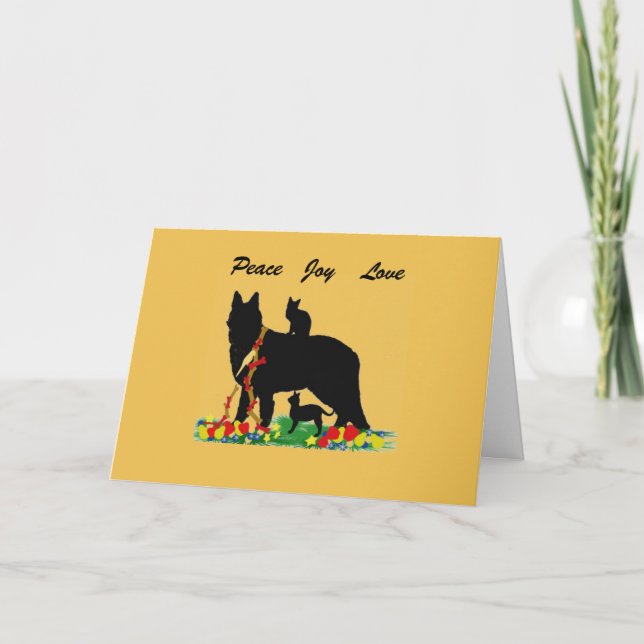 Weihnachtsgrußkarte ~German Shepherd Feiertagskarte (Vorderseite)
