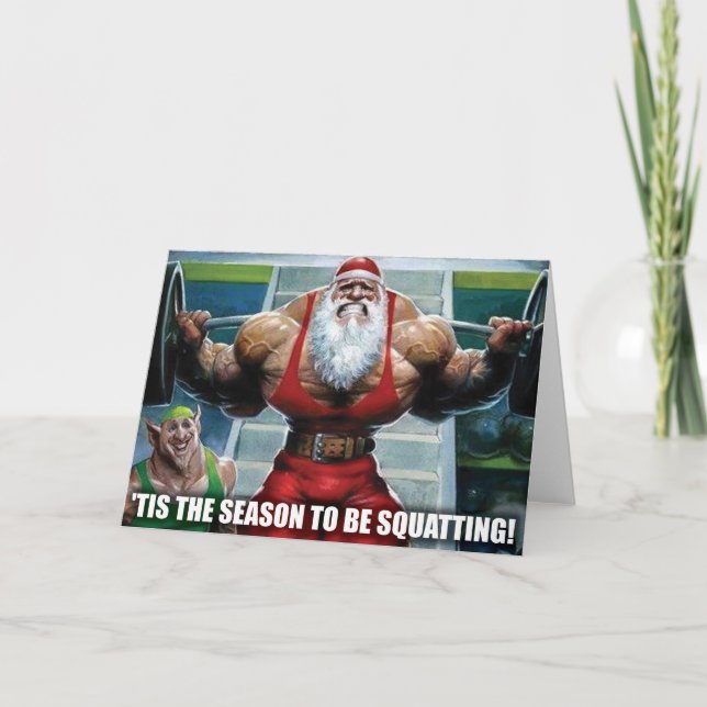 Weihnachtsgrußkarte - Gymnastikmotivation Feiertagskarte (Vorderseite)