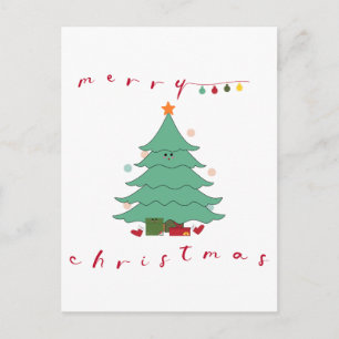 Weihnachtsgrußkarte   Kawaii-Christbaum Feiertagspostkarte