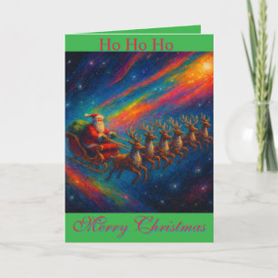Weihnachtsgrußkarte - Kosmischer Weihnachtsmann-Re Karte