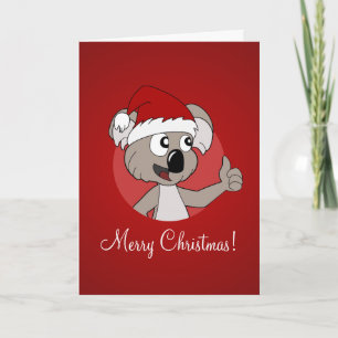 Weihnachtsgrußkarte mit Cartoonkoala Feiertagskarte