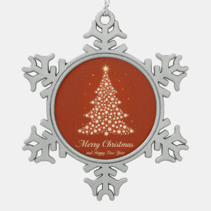 Weihnachtsgrußkarte mit Dekorationen Schneeflocken Zinn-Ornament