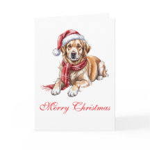 Weihnachtsgrußkarte mit Golden Retriever