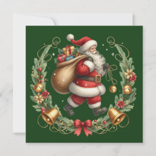 Weihnachtsgrußkarte mit Vintage-Weihnachtsmann