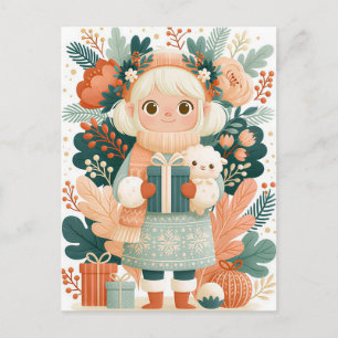 Weihnachtsgrußkarte zum Fest Postkarte