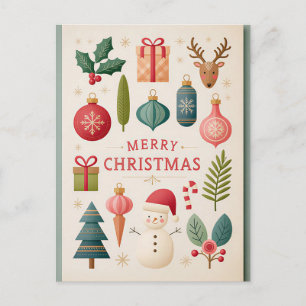 Weihnachtsgrußkarte zum Fest Postkarte