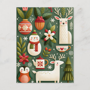 Weihnachtsgrußkarte zum Fest Postkarte