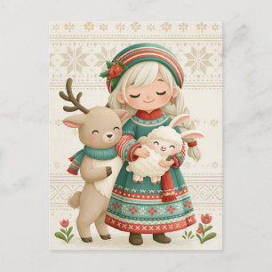 Weihnachtsgrußkarte zum Fest Postkarte