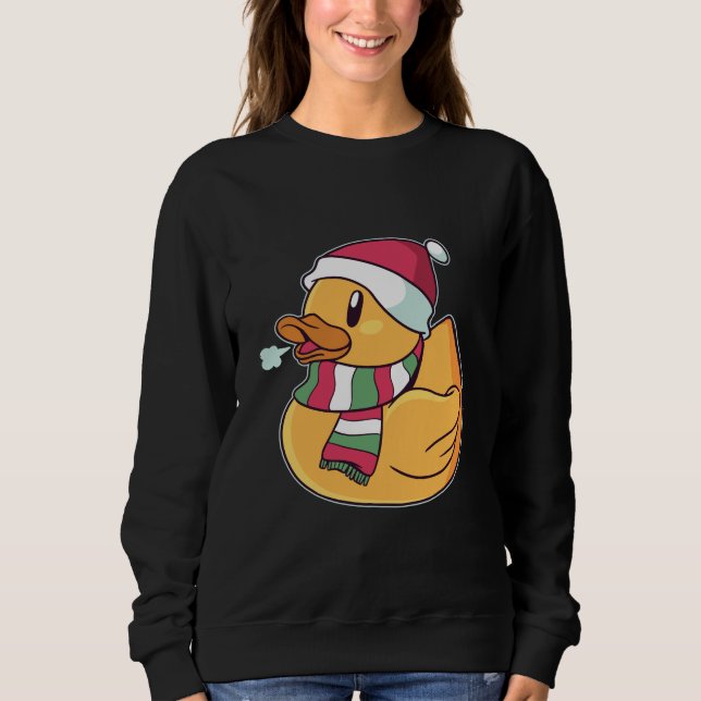 Weihnachtsgummi-Ente-Weihnachtsmannmütze Geschenk  Sweatshirt (Vorderseite)