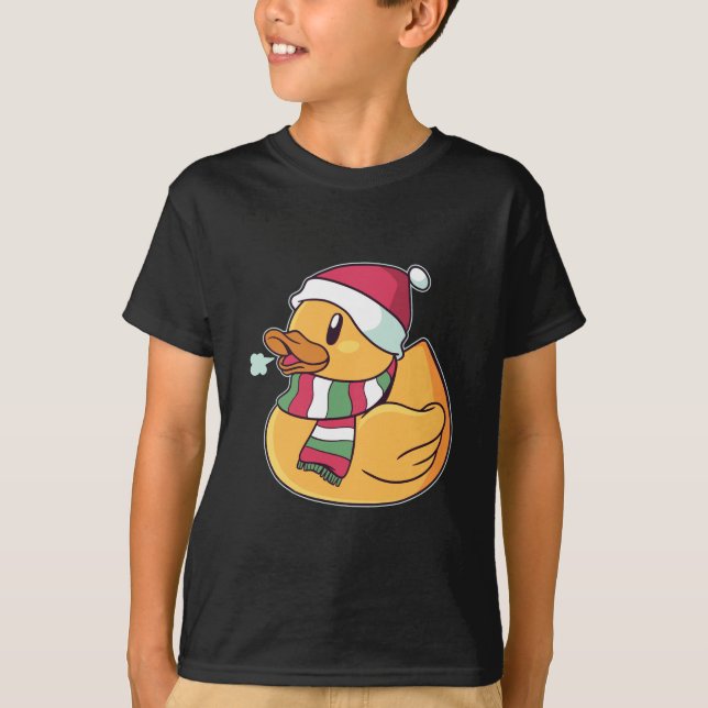 Weihnachtsgummi-Ente-Weihnachtsmannmütze Geschenk  T-Shirt (Vorderseite)
