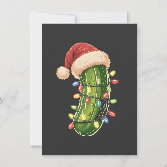 Weihnachtsgurke Gurke In Xmas Licht Gurke  Einladung (Vorderseite)