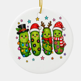 Weihnachtsgurken-Crew Keramik Ornament
