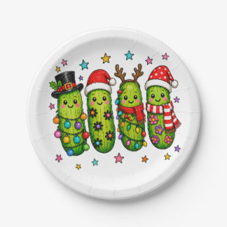 Weihnachtsgurken-Crew Pappteller