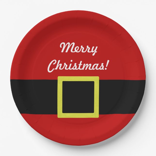 Weihnachtsgürtel| Weihnachtsfeiertag| Personalisie Pappteller (Vorderseite)