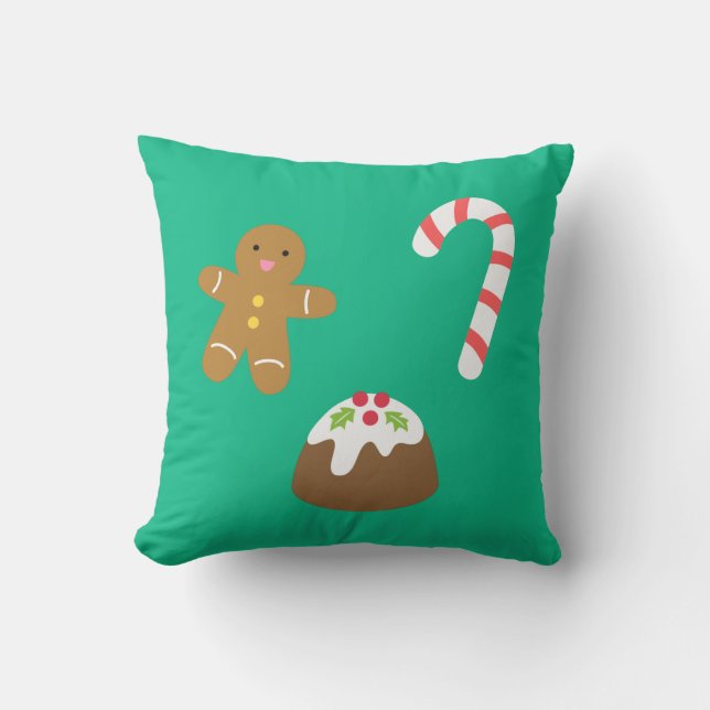 Weihnachtsgute sachen, Lebkuchen-Mann, Süßigkeit, Kissen (Vorderseite)