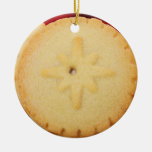 Weihnachtshackfleisch-Torte man versah Verzierung Keramikornament