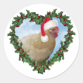 Weihnachtshähnchen * Buff Orpington Runder Aufkleber