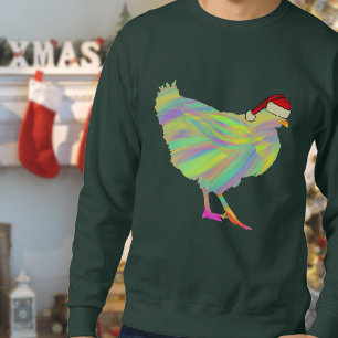 Weihnachtshähnchen Funny Psychedelic Hen Spaß Sweatshirt