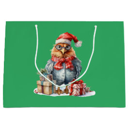 Weihnachtshähnchen in Brillen & präsentiert Grün Große Geschenktüte