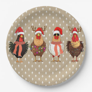 Weihnachtshähnchen mit Lights Paper-Tellern Pappteller