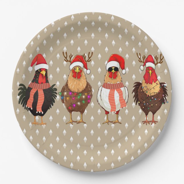 Weihnachtshähnchen mit Lights Paper-Tellern Pappteller (Vorderseite)