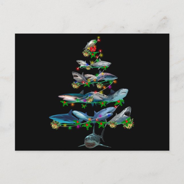 Weihnachtshai Feiertagspostkarte (Vorderseite)