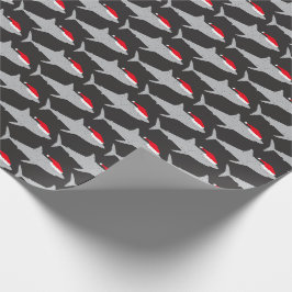 Weihnachtshaie in Weihnachtsmannmützen Funny Geschenkpapier