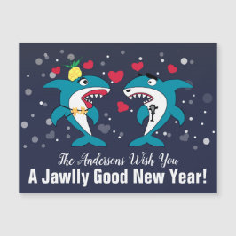 Weihnachtshaie Personalisiert Neujahrskarte Magnetkarte
