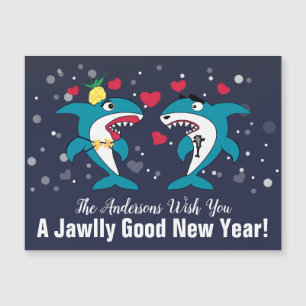 Weihnachtshaie Personalisiert Neujahrskarte Magnetkarte