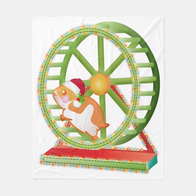 Weihnachtshamster Fleecedecke (Vorderseite)
