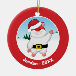 Weihnachtshamster Keramik Ornament