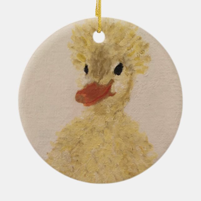 Weihnachtshandgemälde Babyente Keramik Ornament (Hinten)