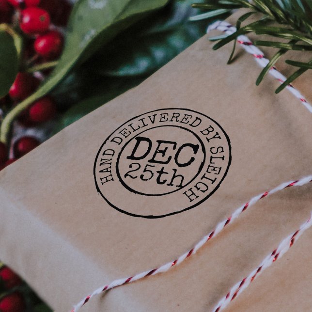 Weihnachtshandlieferung nach Schlittendatum Briefm Gummistempel (Von Creator hochgeladen)